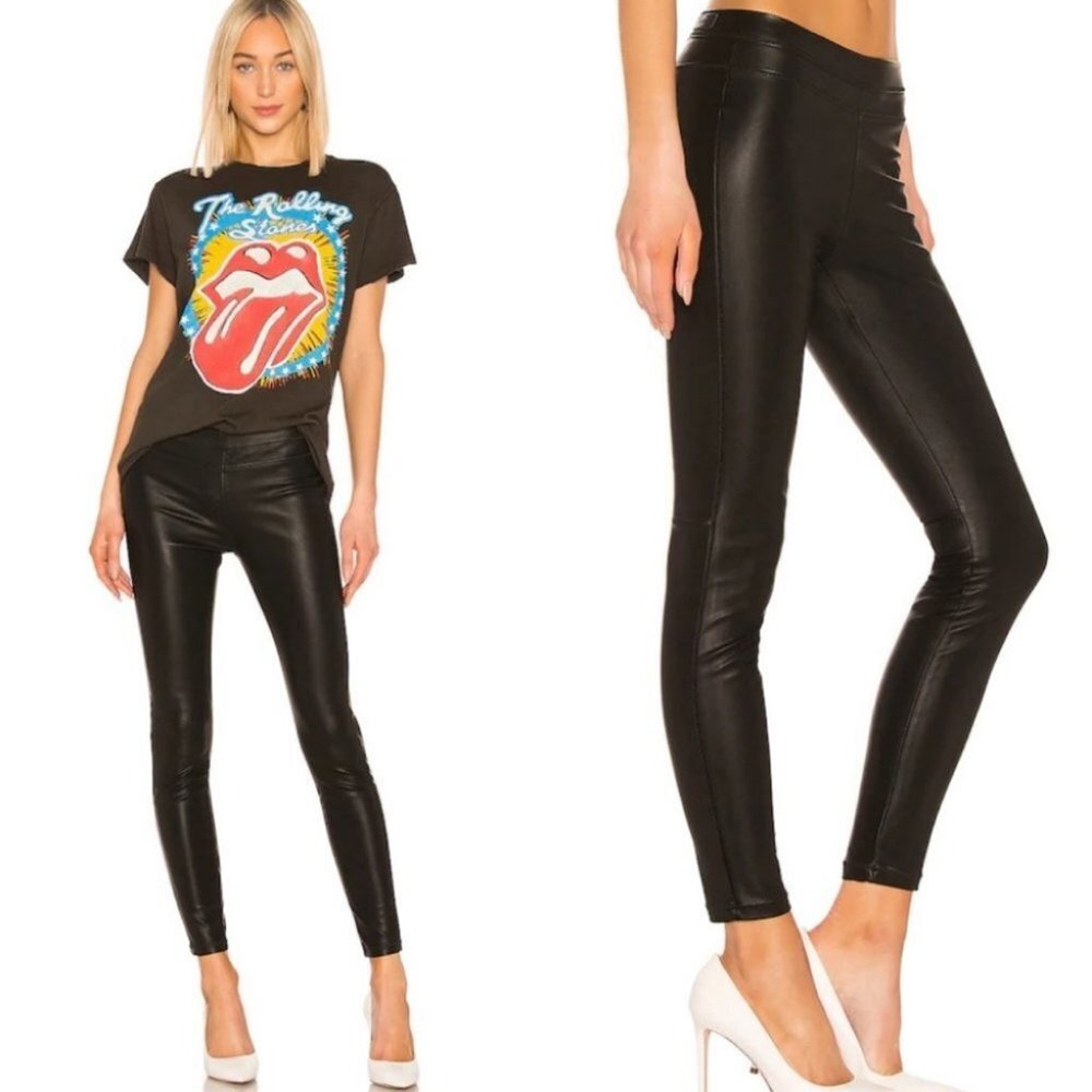NWT Revolve Blank NYC‎ Pull-On Leggings Black Pants Vegan Leather Size 28 Coated